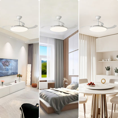 Ventilador de Techo LED Inteligente 42" – Luz Regulable para Dormitorio y Sala de Estar Moderna