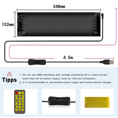Pantalla LED Flexible 20×64 RGB2121 1280 LEDs | APP + Bluetooth | IP65