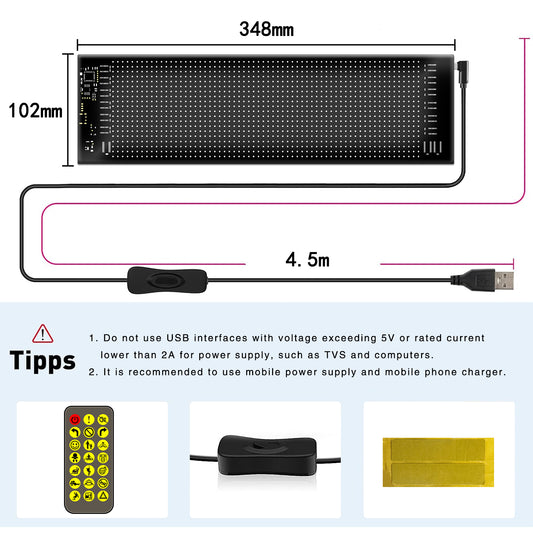 Pantalla LED Flexible 20×64 RGB2121 1280 LEDs | APP + Bluetooth | IP65