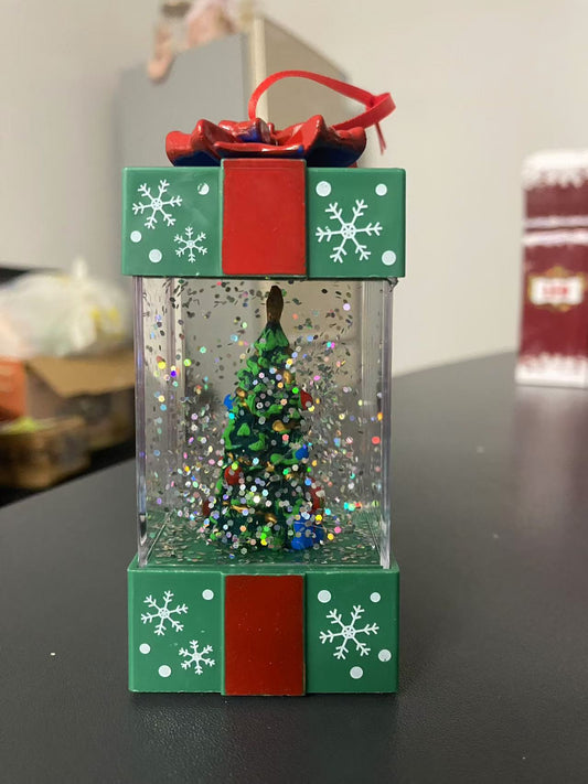 Bola de Cristal LED Navidad | Figura Santa Claus y Muñeco de Nieve 11,5×5,5×5,5 cm