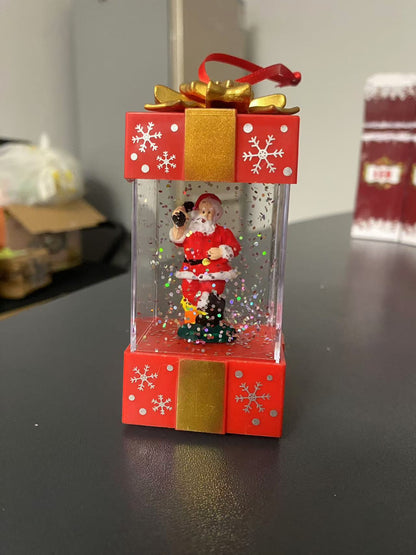Bola de Cristal LED Navidad | Figura Santa Claus y Muñeco de Nieve 11,5×5,5×5,5 cm