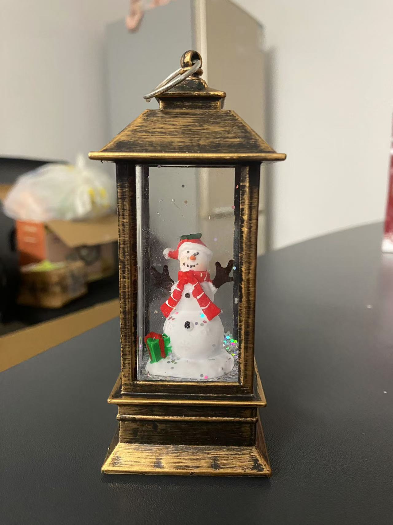 Teléfono Navideño LED con Nieve | Papá Noel y Muñeco de Nieve | 13×5×5cm