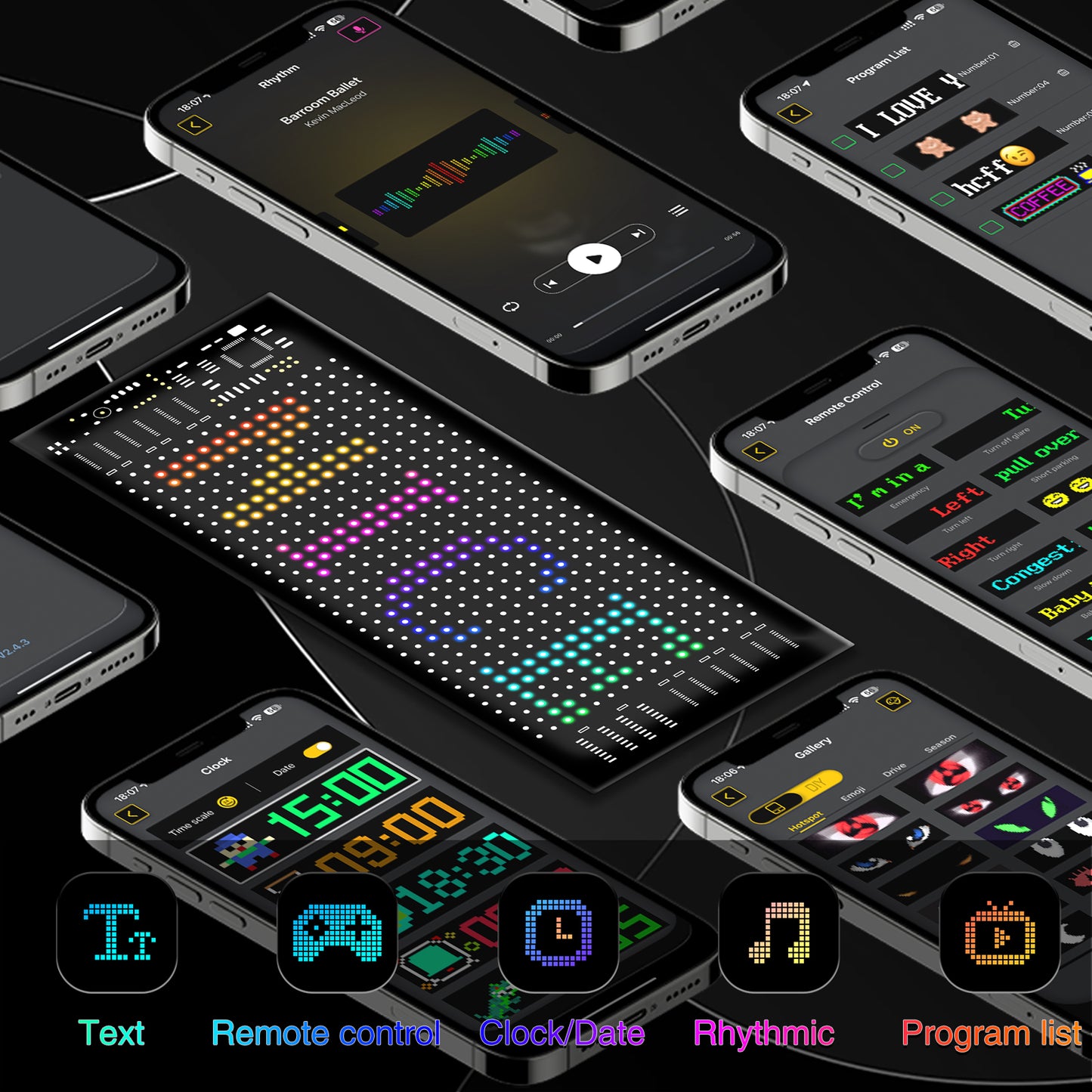 Pantalla LED 16×32 RGB2121 512 LEDs | USB 5V | Impermeable IP65