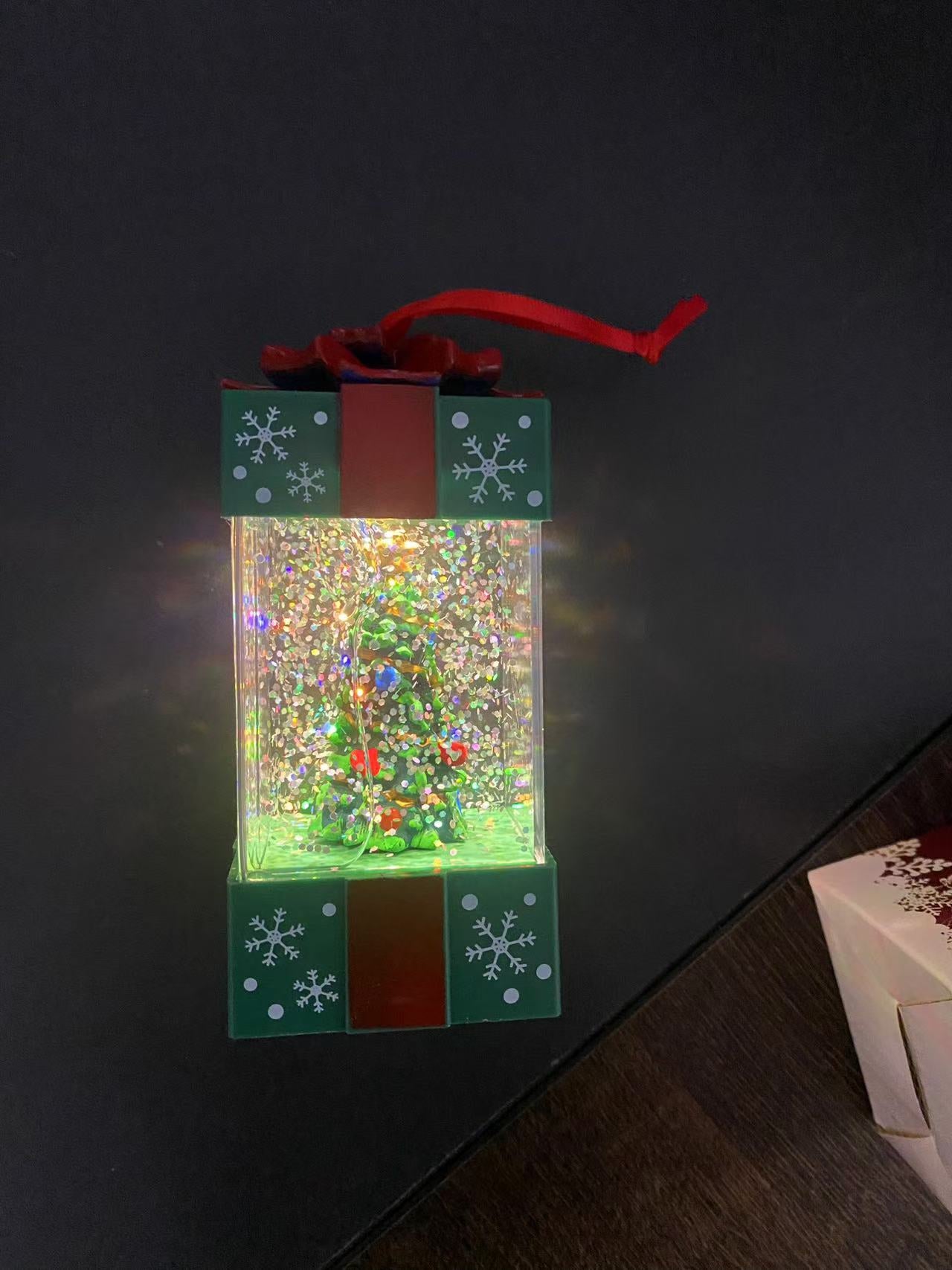 Bola de Cristal LED Navidad | Figura Santa Claus y Muñeco de Nieve 11,5×5,5×5,5 cm