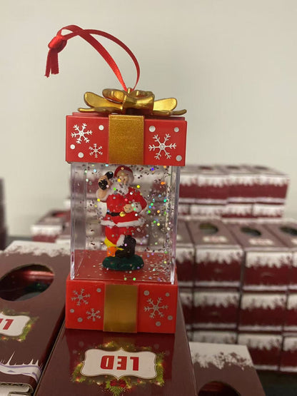 Bola de Cristal LED Navidad | Figura Santa Claus y Muñeco de Nieve 11,5×5,5×5,5 cm