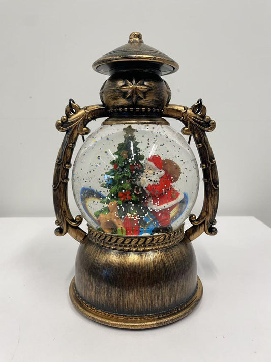 Santa Claus Bola de Cristal Luz LED | Decoración de Mesa Navideña Retro 13×11×20.5 cm