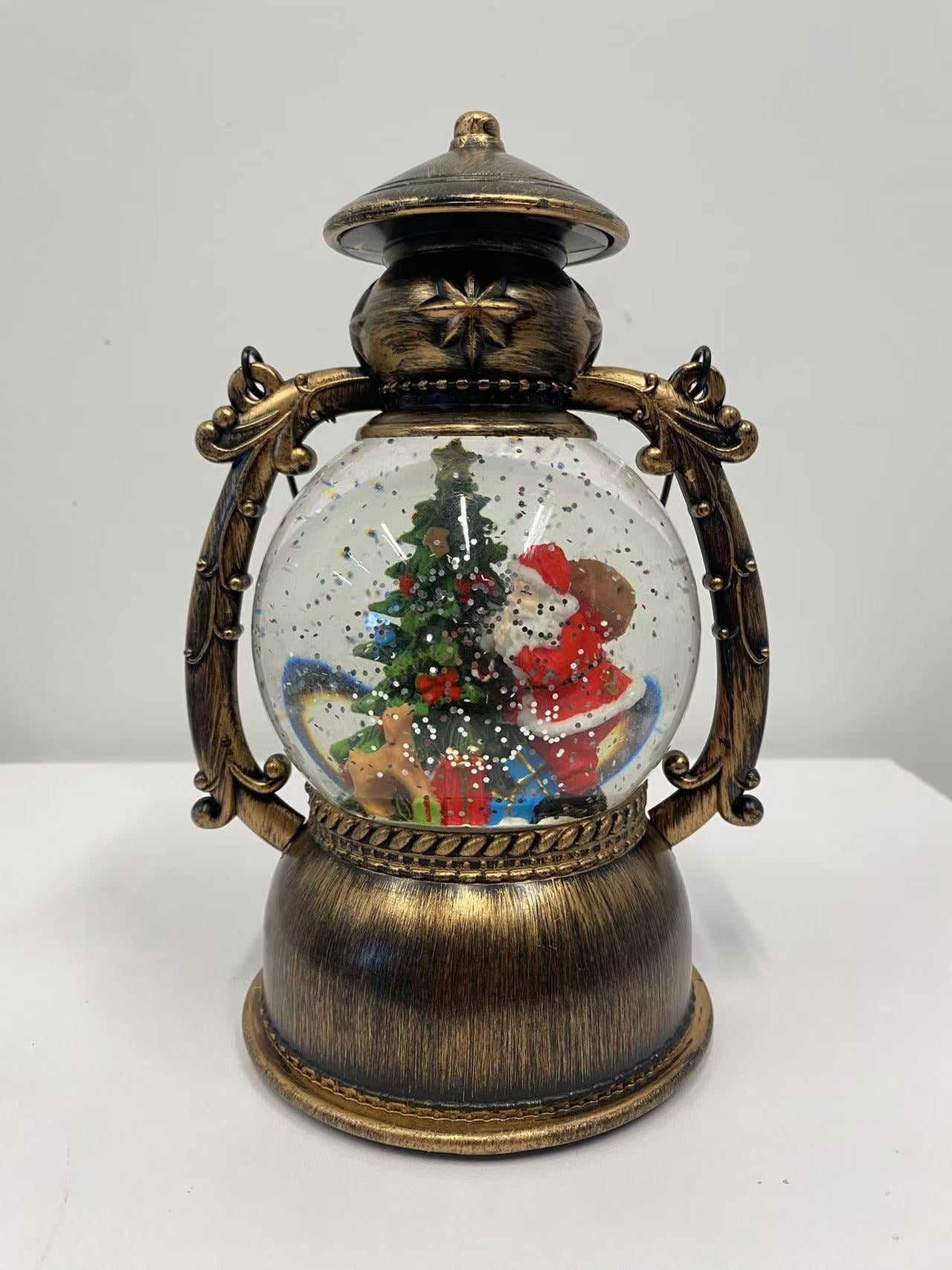 Santa Claus Bola de Cristal Luz LED | Decoración de Mesa Navideña Retro 13×11×20.5 cm