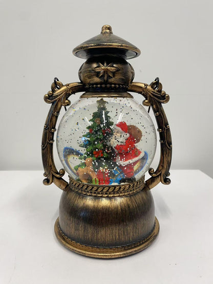 Santa Claus Bola de Cristal Luz LED | Decoración de Mesa Navideña Retro 13×11×20.5 cm