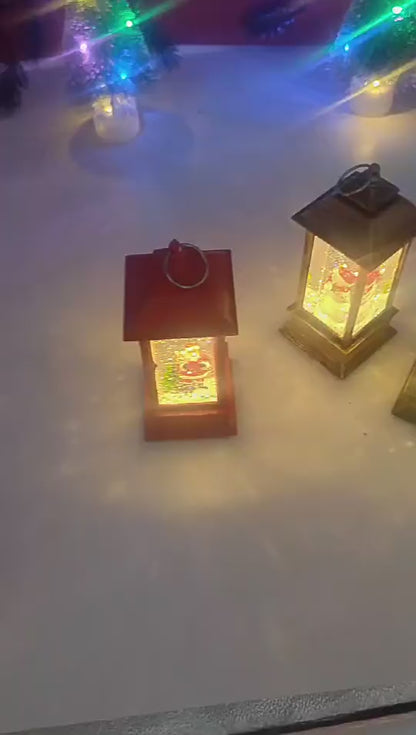 Teléfono Navideño LED con Nieve | Papá Noel y Muñeco de Nieve | 13×5×5cm