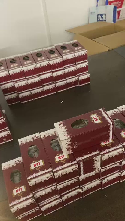 Bola de Cristal LED Navidad | Figura Santa Claus y Muñeco de Nieve 11,5×5,5×5,5 cm