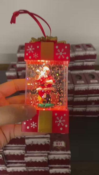 Bola de Cristal LED Navidad | Figura Santa Claus y Muñeco de Nieve 11,5×5,5×5,5 cm