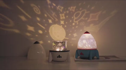 Lámpara Proyector Cohete – Luz Nocturna LED Recargable USB