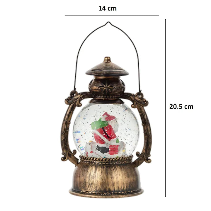 Bola de Nieve LED con Santa Claus | Lámpara Vintage 14×11×20,5 cm | Luz Cálida, Música y Nieve Móvil