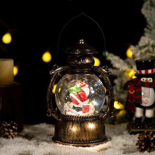 Bola de Nieve LED con Santa Claus | Lámpara Vintage 14×11×20,5 cm | Luz Cálida, Música y Nieve Móvil