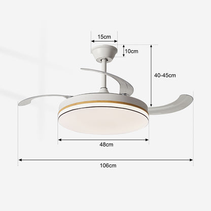 Lámpara de Techo con Ventilador LED 60W - 3 Colores de Luz Ajustables - 6 Velocidades - Control Remoto Incluido