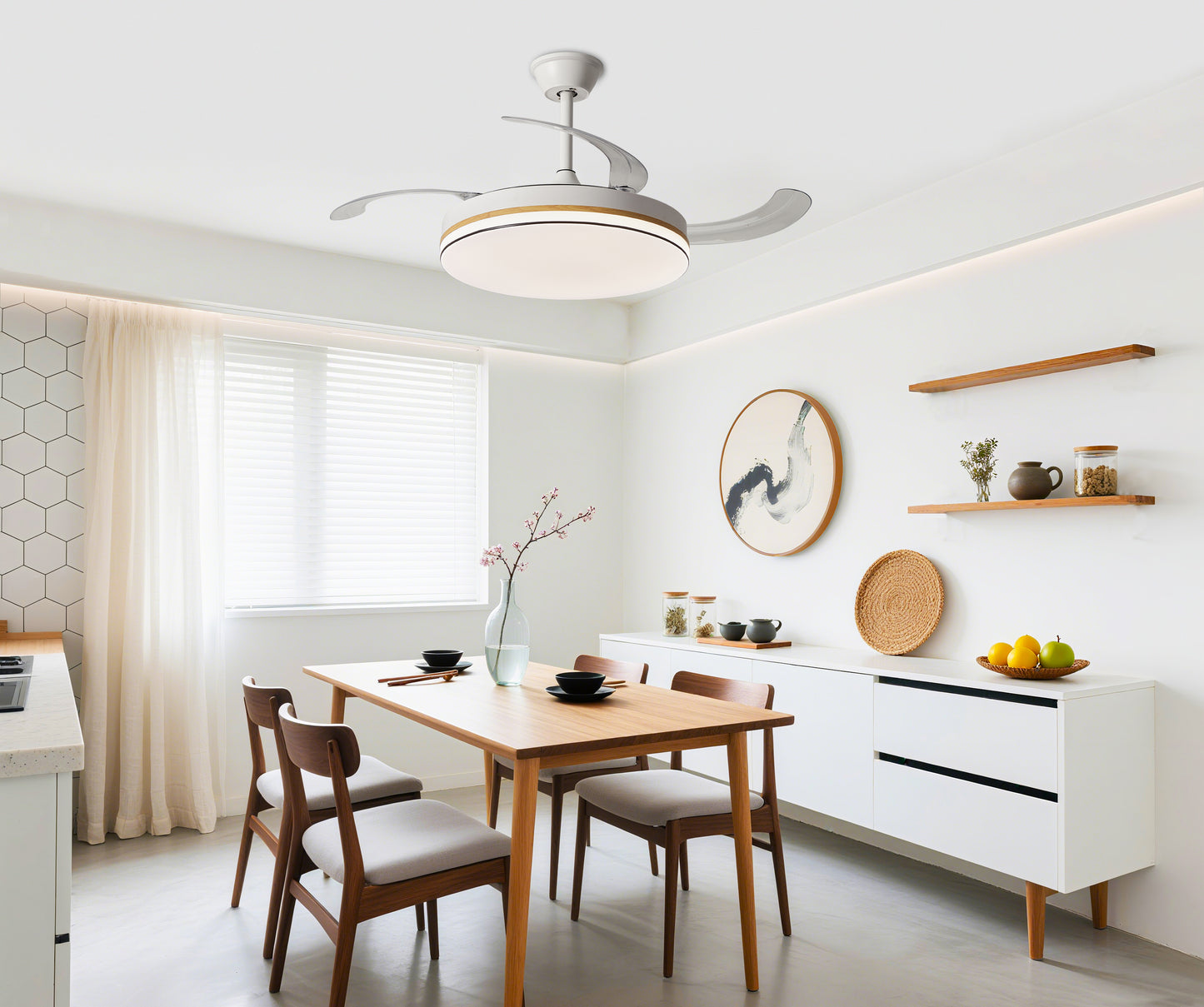 Lámpara de Techo con Ventilador LED 60W - 3 Colores de Luz Ajustables - 6 Velocidades - Control Remoto Incluido