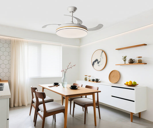 Lámpara de Techo con Ventilador LED 60W - 3 Colores de Luz Ajustables - 6 Velocidades - Control Remoto Incluido (wholesale)