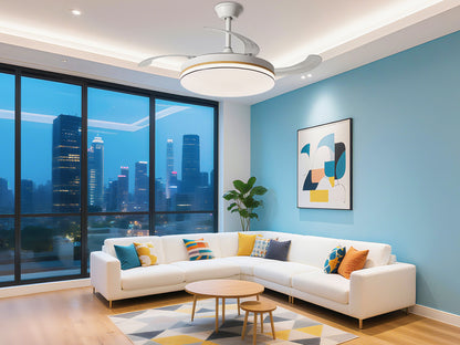 Lámpara de Techo con Ventilador LED 60W - 3 Colores de Luz Ajustables - 6 Velocidades - Control Remoto Incluido